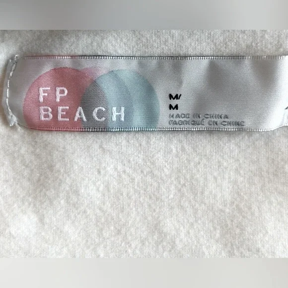 FP Beach NWT ivory crop top, long sleeves.  Size M - Picture 5 of 7